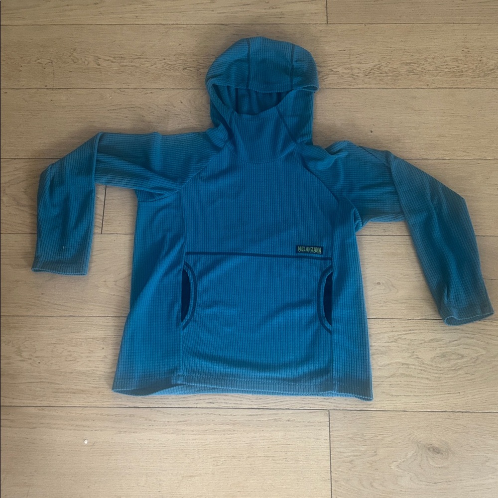 Teal Grid melanzana hoodie kids xL
